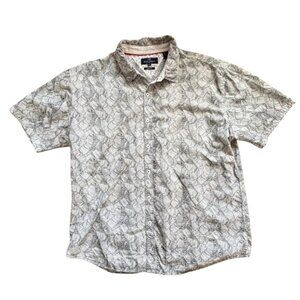 Michael Brandon Mens Slim Fit Short Sleeve Button Front Shirt-White/Black-GUC